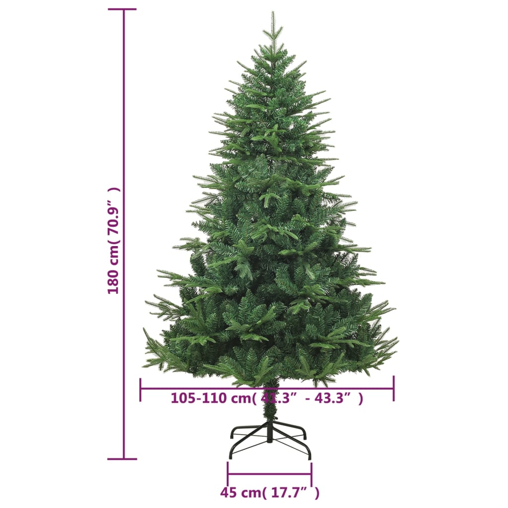 vidaXL zöld PVC és PE műkarácsonyfa 180 cm