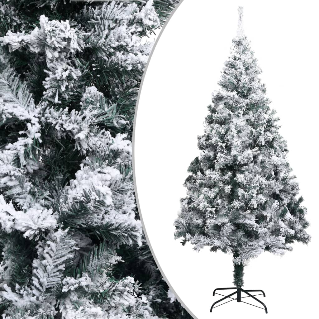 vidaXL zöld PVC műkarácsonyfa hóval 210 cm