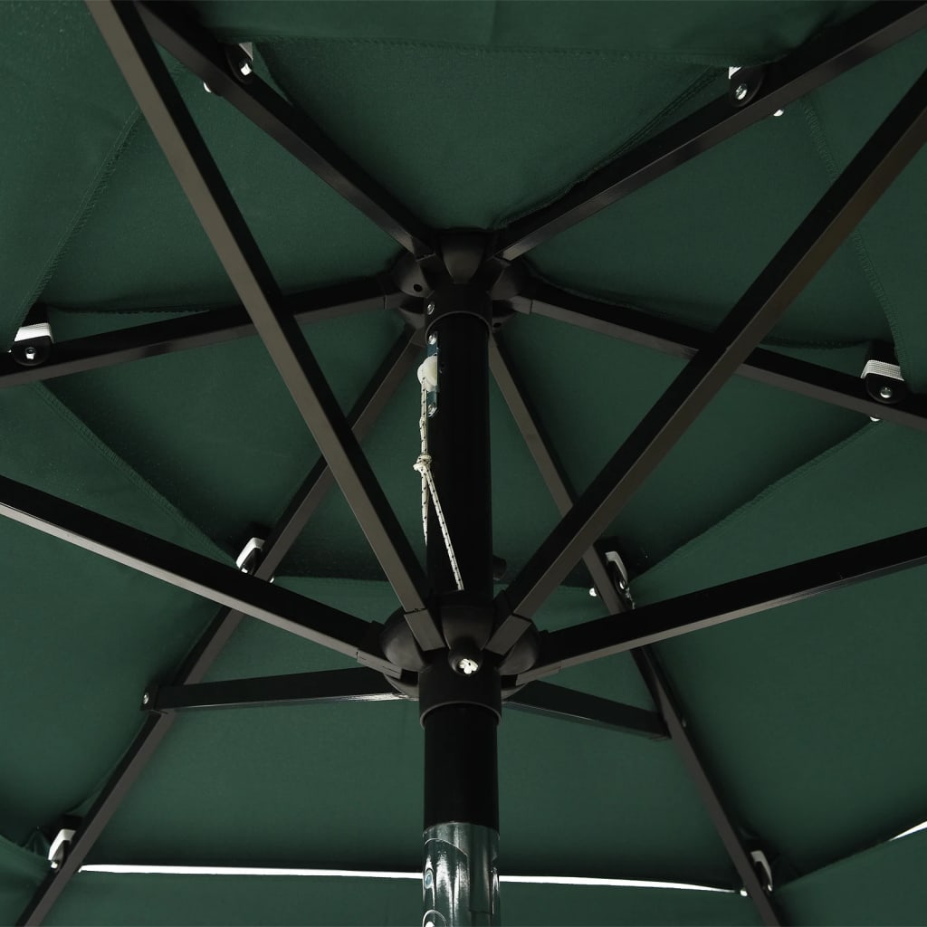 vidaXL 3 szintes zöld napernyő alumíniumrúddal 2 m