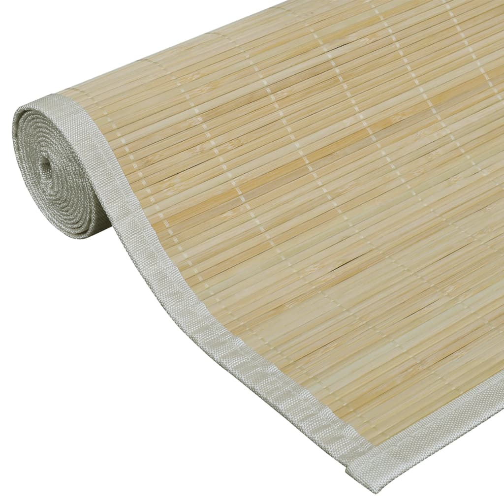 Négyszögletes natúr bambusz szőnyeg 80 x 200 cm