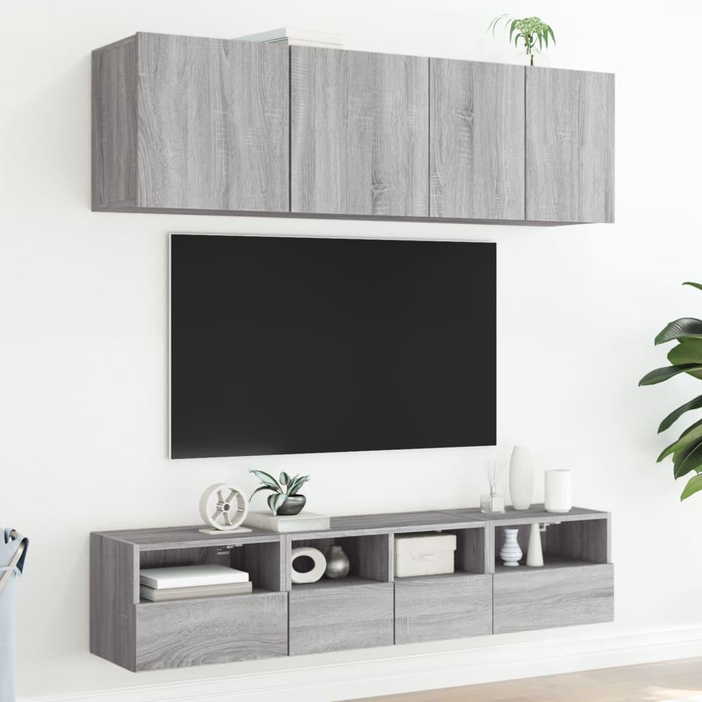 vidaXL szürke sonoma színű szerelt fa fali TV-szekrény 40 x 30 x 30 cm