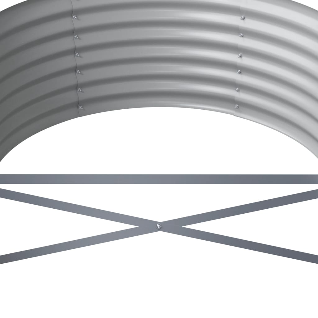 vidaXL szürke porszórt acél kerti magaságyás 224x80x36 cm