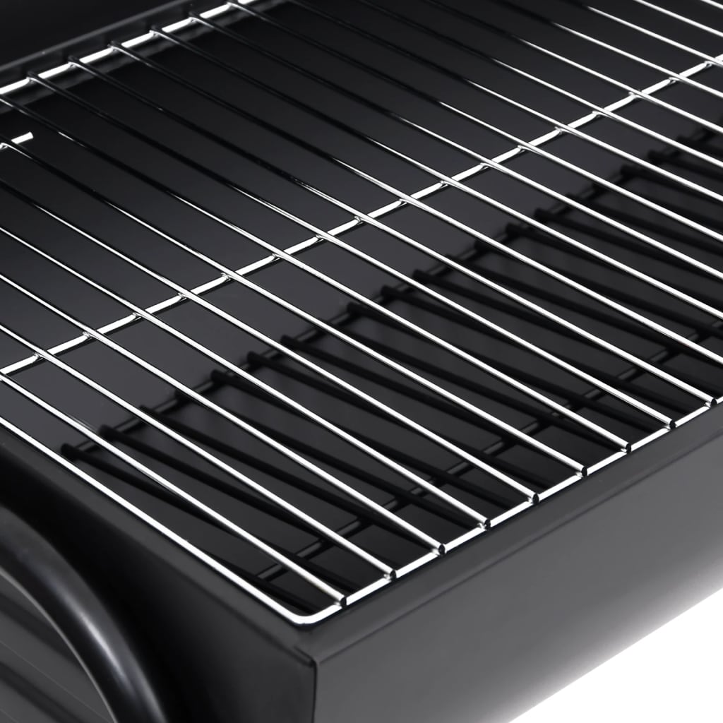 vidaXL fekete acél henger alakú grillsütő 2 sütőráccsal 80x95x90 cm