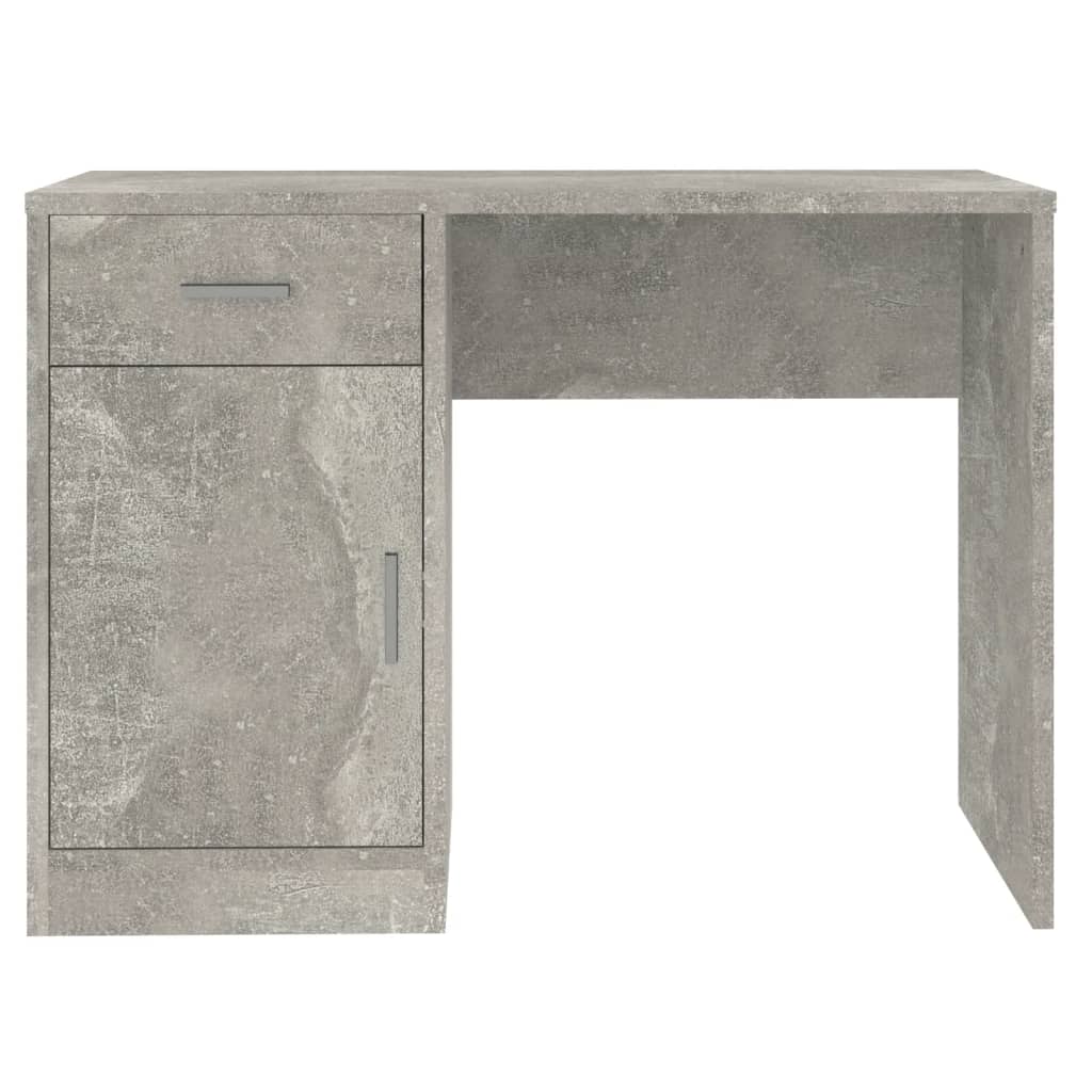 vidaXL betonszürke faanyag fiókos/rekeszes íróasztal 100x40x73 cm
