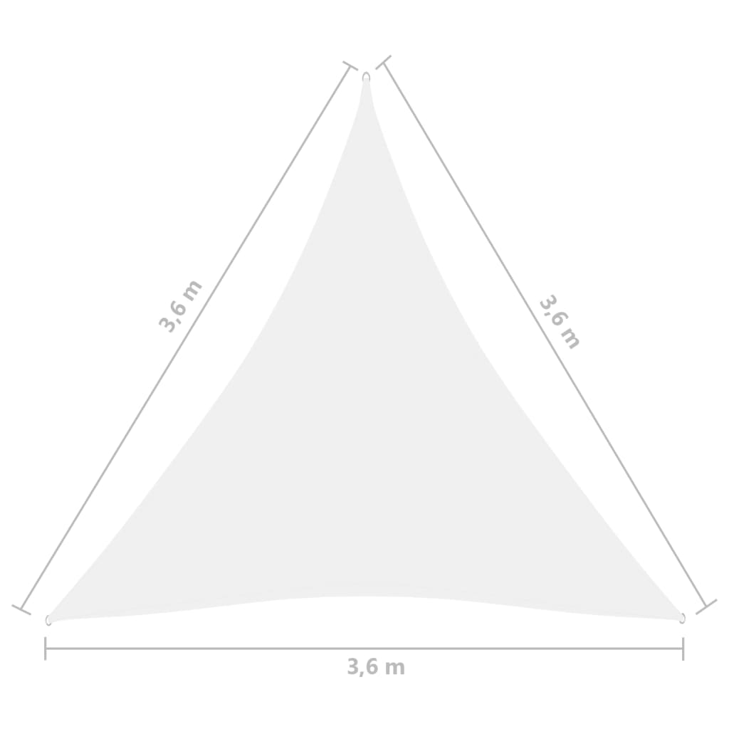 vidaXL fehér háromszögű oxford-szövet napvitorla 3,6 x 3,6 x 3,6 m
