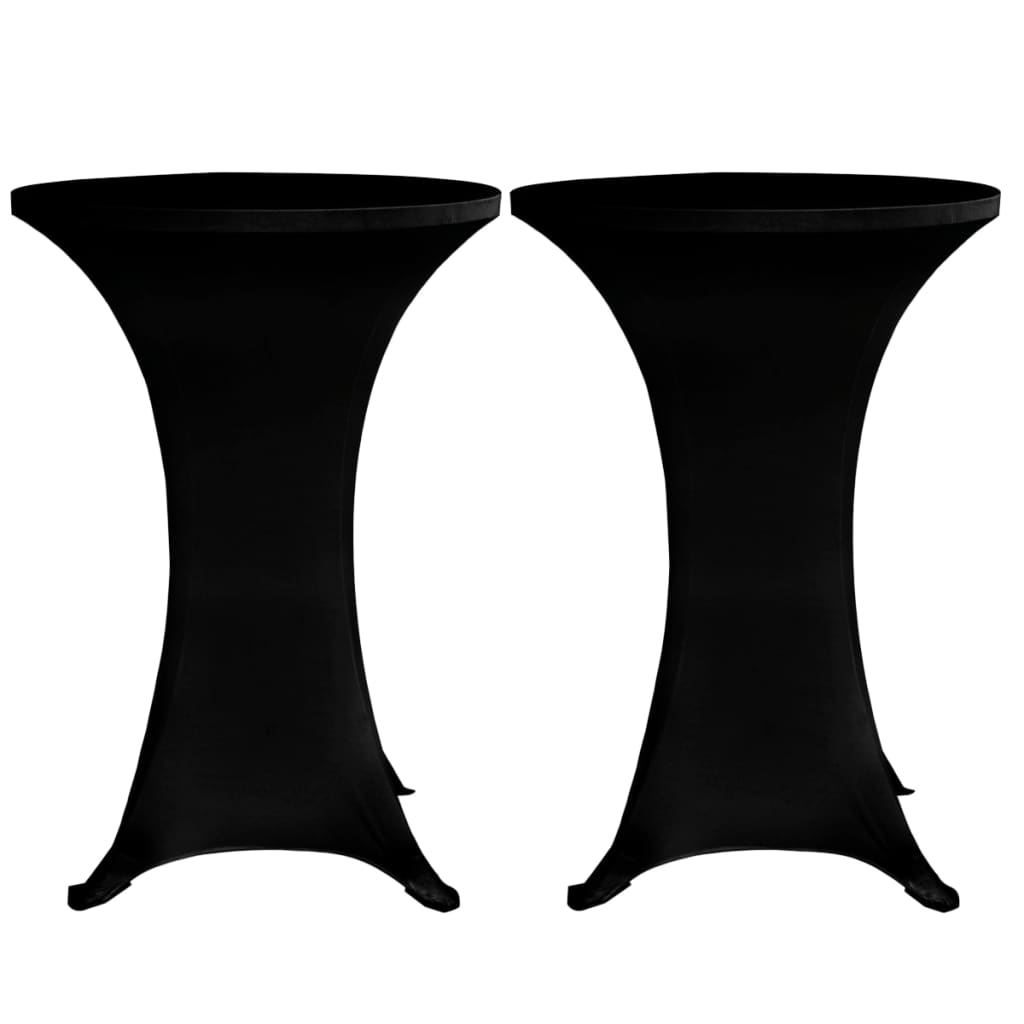 vidaXL 4 db fekete sztreccs asztalterítő bárasztalhoz Ø60 cm