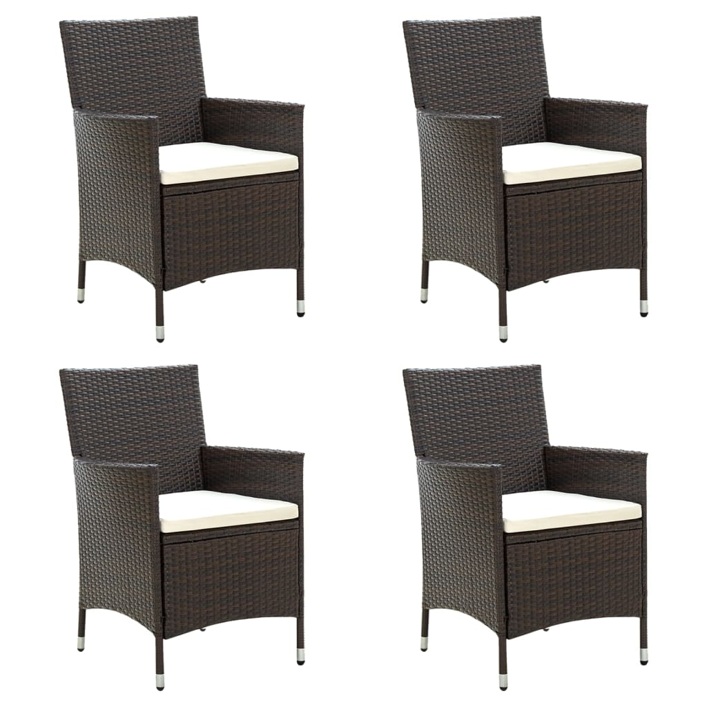 vidaXL 4 db barna polyrattan kerti szék párnával