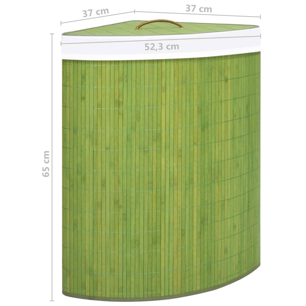 vidaXL zöld sarok bambusz szennyestartó kosár 60 L