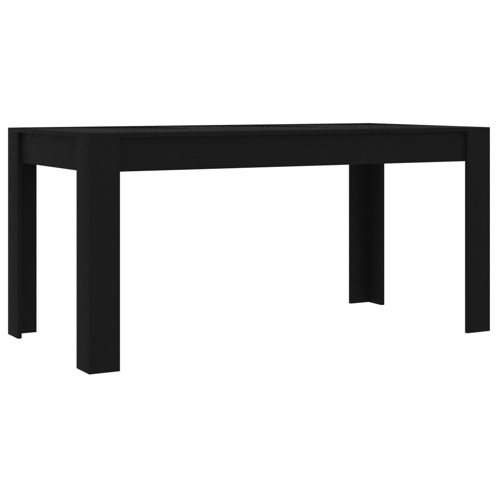 vidaXL fekete forgácslap étkezőasztal 160 x 80 x 76 cm