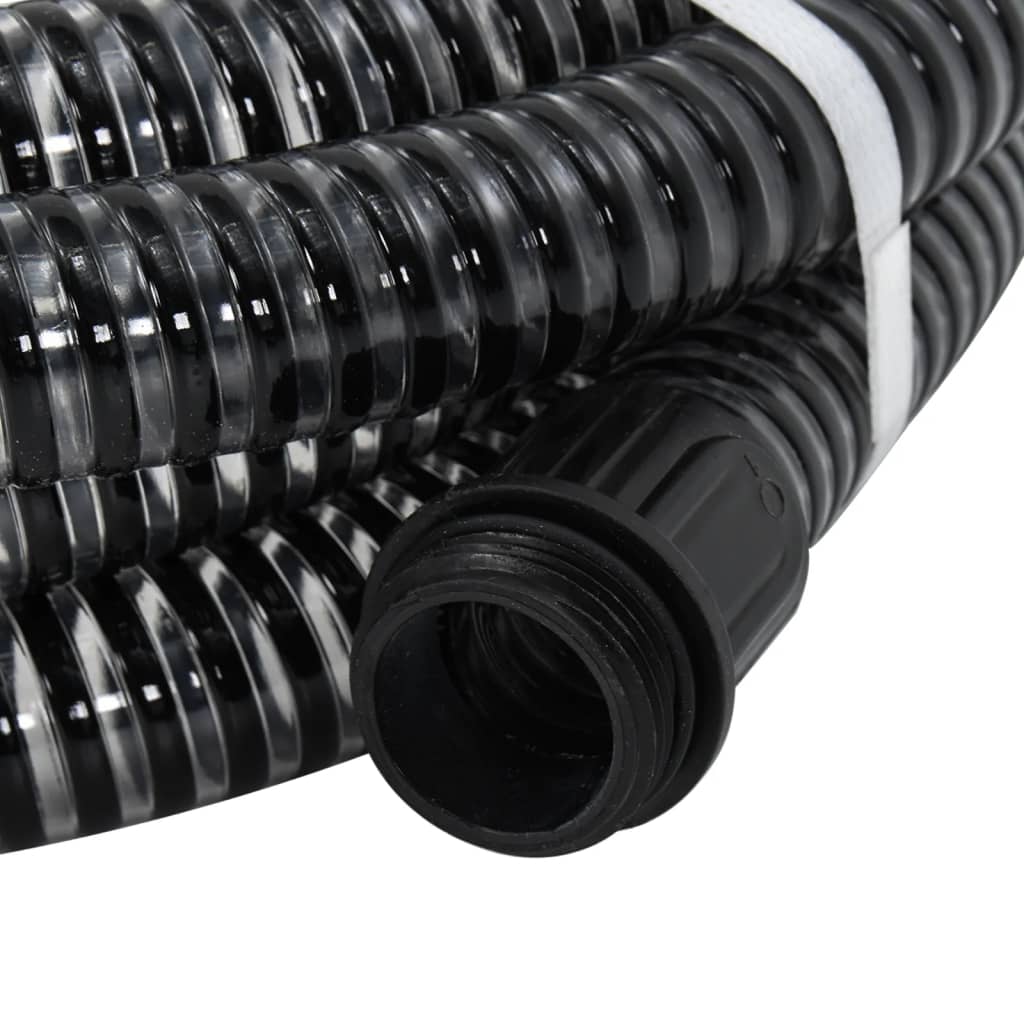 vidaXL fekete PVC szívótömlő sárgaréz csatlakozókkal 1,1" 10 m