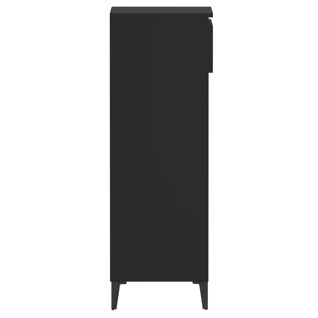 vidaXL fekete szerelt fa cipőtároló szekrény 40x36x105 cm