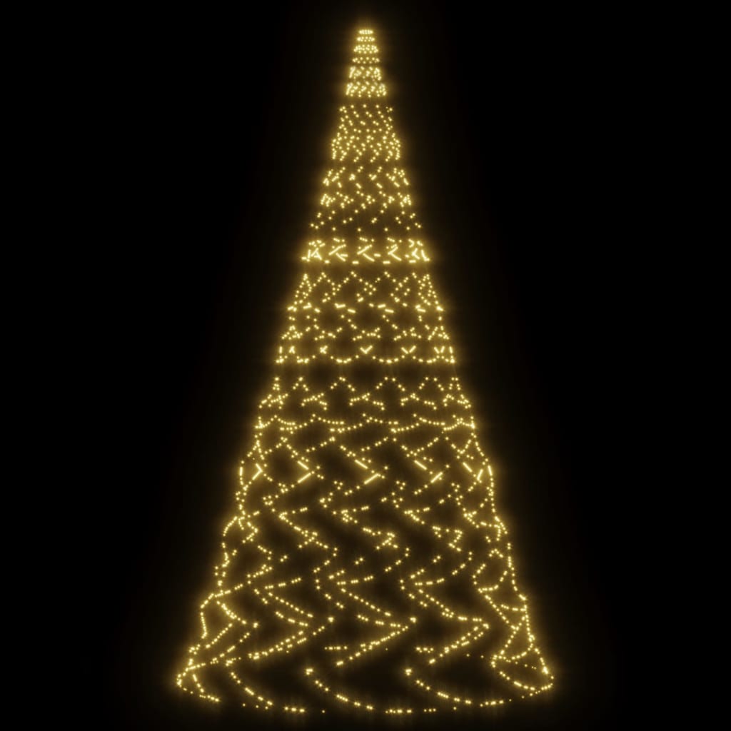 vidaXL karácsonyfa zászlórúdon 3000 meleg fehér LED-del 800 cm
