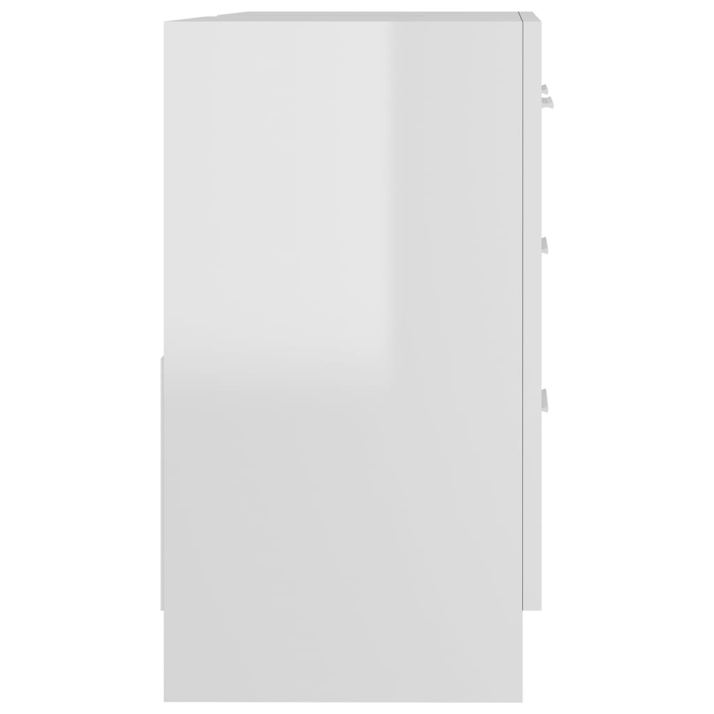 vidaXL magasfényű fehér forgácslap mosdószekrény 63 x 30 x 54 cm