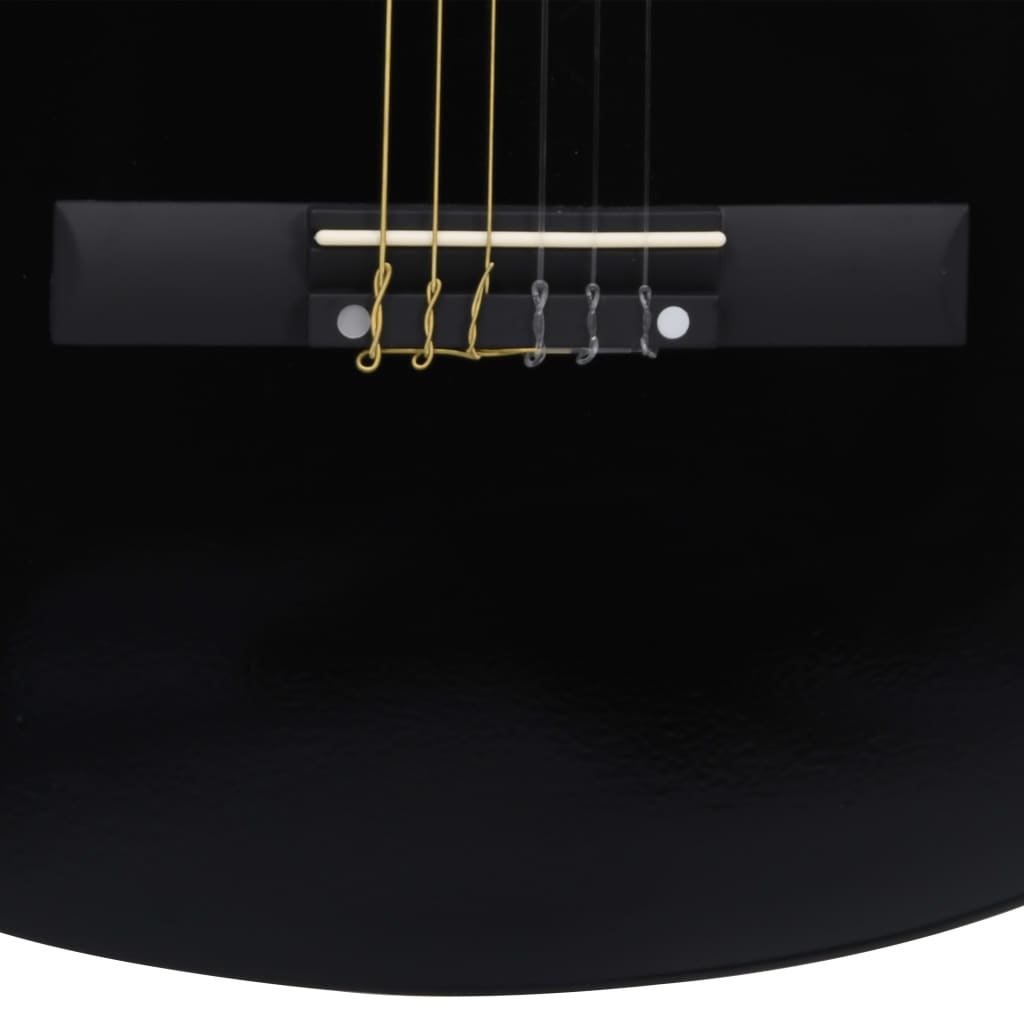 vidaXL fekete klasszikus hársfa gitár kezdőknek 4/4 39"