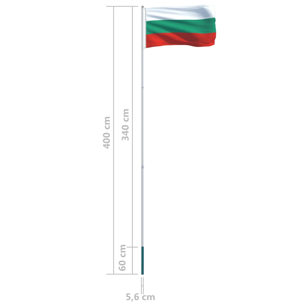 vidaXL bolgár zászló alumíniumrúddal 4 m