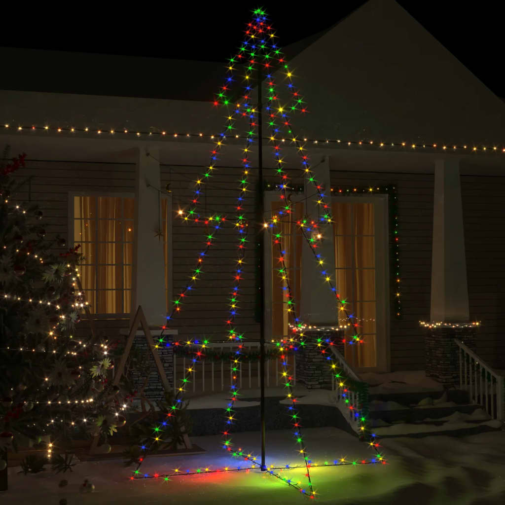 vidaXL 360 LED-es beltéri/kültéri kúp alakú karácsonyfa 143 x 250 cm