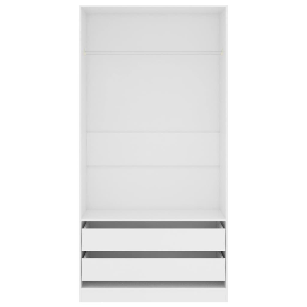 vidaXL fehér forgácslap ruhásszekrény 100 x 50 x 200 cm