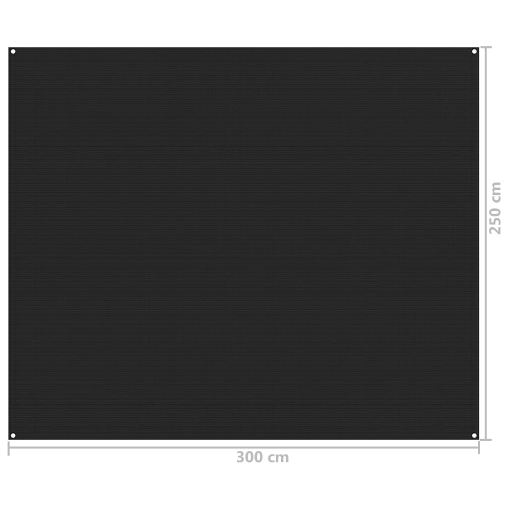 vidaXL fekete sátorszőnyeg 250 x 300 cm