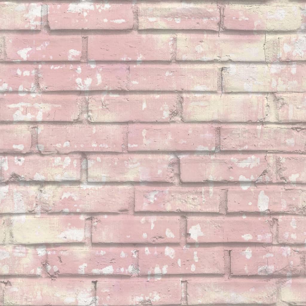 Noordwand Urban Friends & Coffee Bricks rózsaszín és fehér tapéta