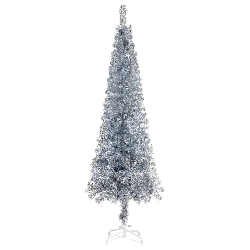 vidaXL ezüstszínű vékony karácsonyfa 120 cm