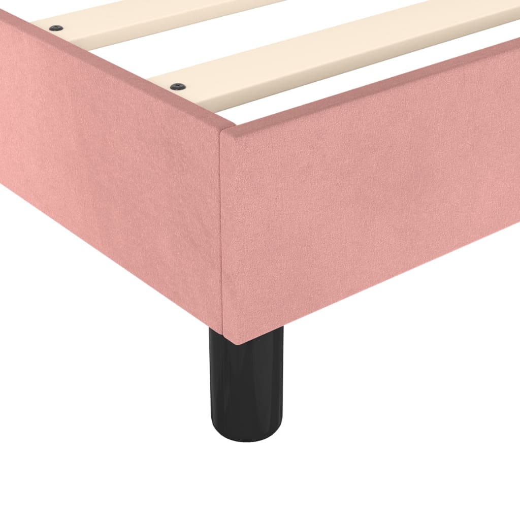 vidaXL rózsaszín bársony rugós ágykeret 140x200 cm