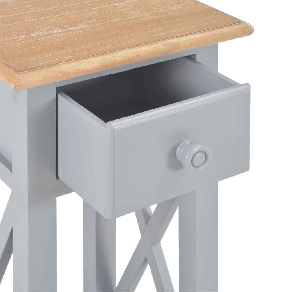 vidaXL szürke fa kisasztal 27 x 27 x 65,5 cm