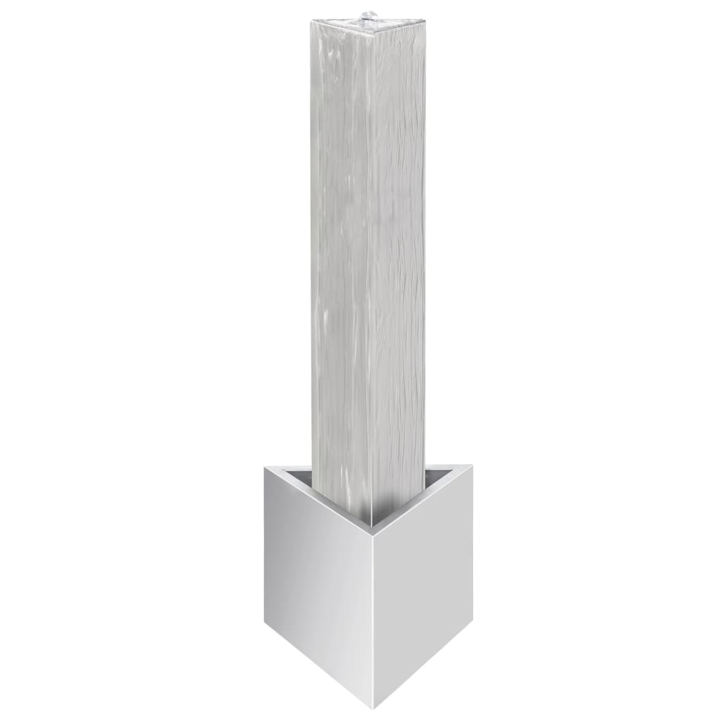 vidaXL ezüstszínű rozsdamentes acél kerti szökőkút 37,7x32,6x110 cm
