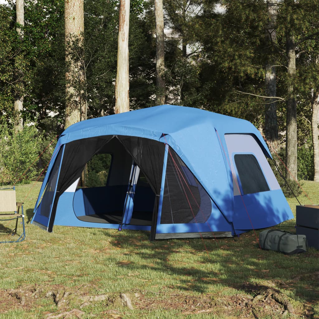 vidaXL 10 személyes kék gyorskioldó vízálló családi sátor