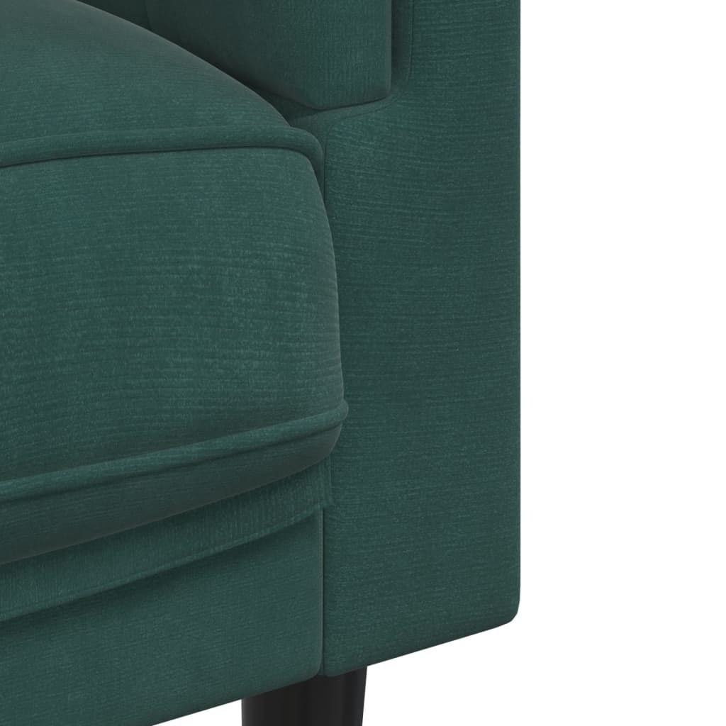 vidaXL sötétzöld bársony kétszemélyes kanapé párnákkal
