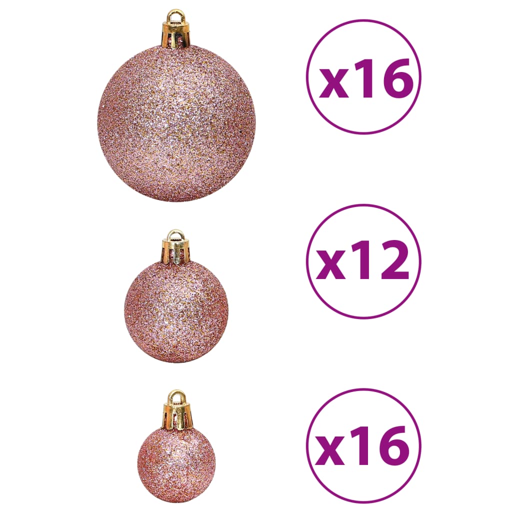 vidaXL 100 db rózsaszínű karácsonyi gömb 3 / 4 / 6 cm