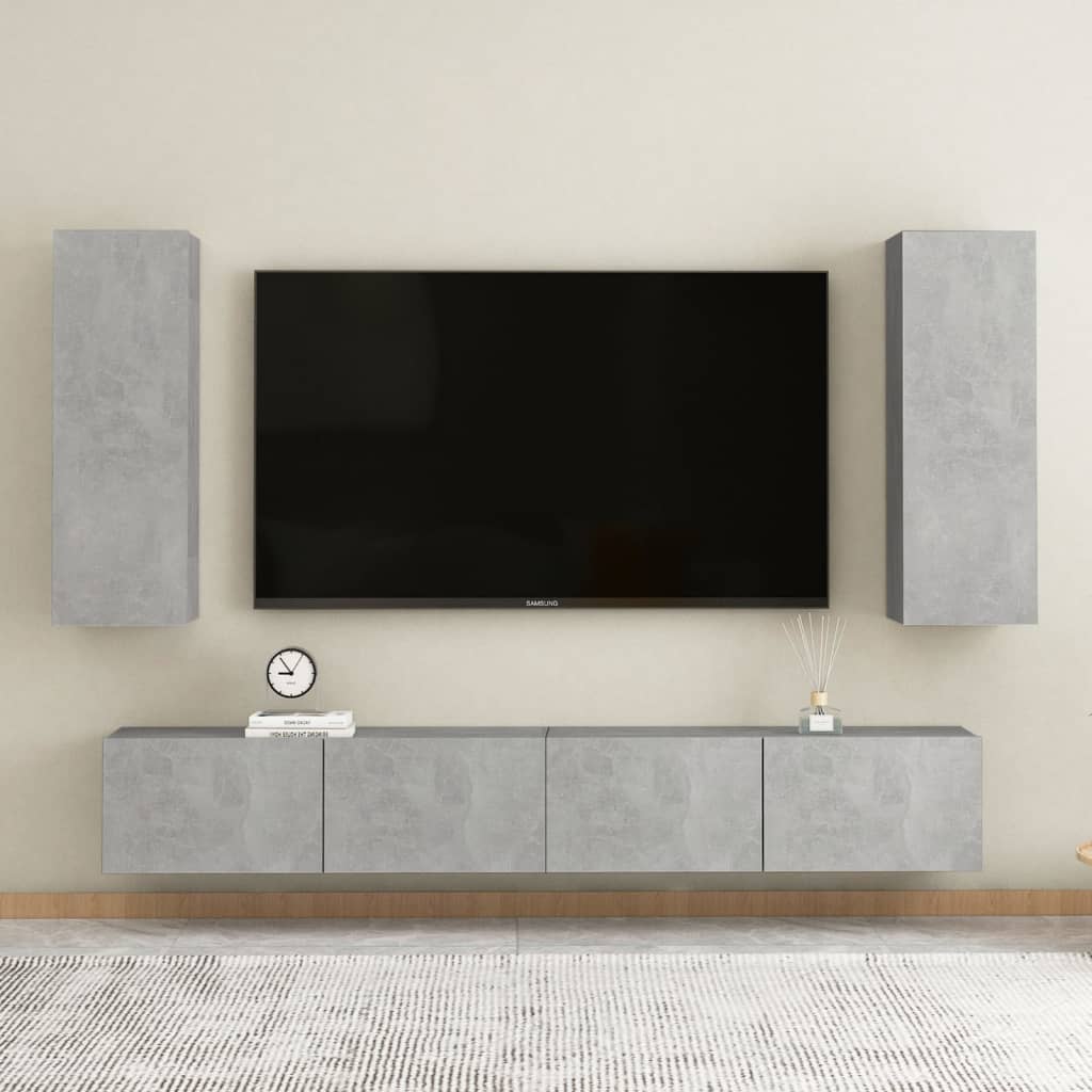 vidaXL betonszürke forgácslap TV-szekrény 30,5 x 30 x 90 cm