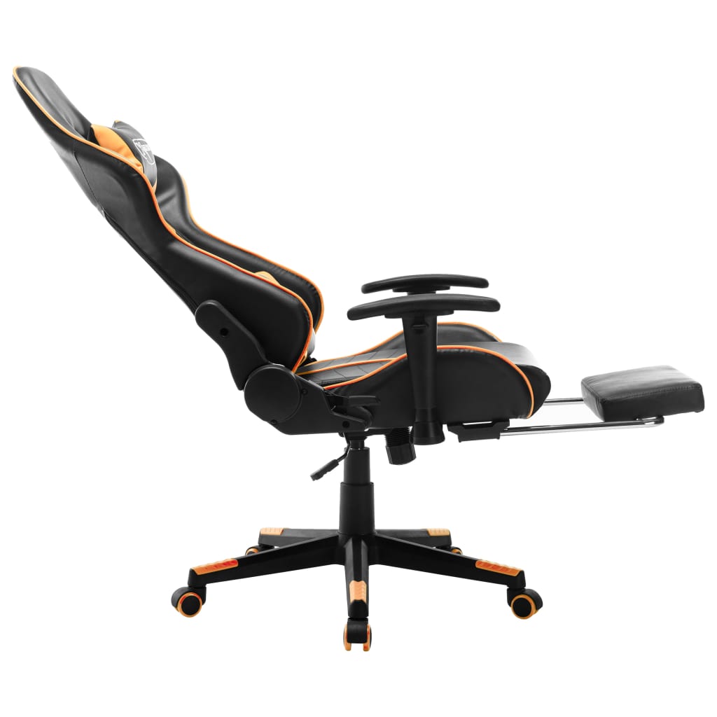 vidaXL fekete és narancssárga műbőr gamer szék lábtámasszal