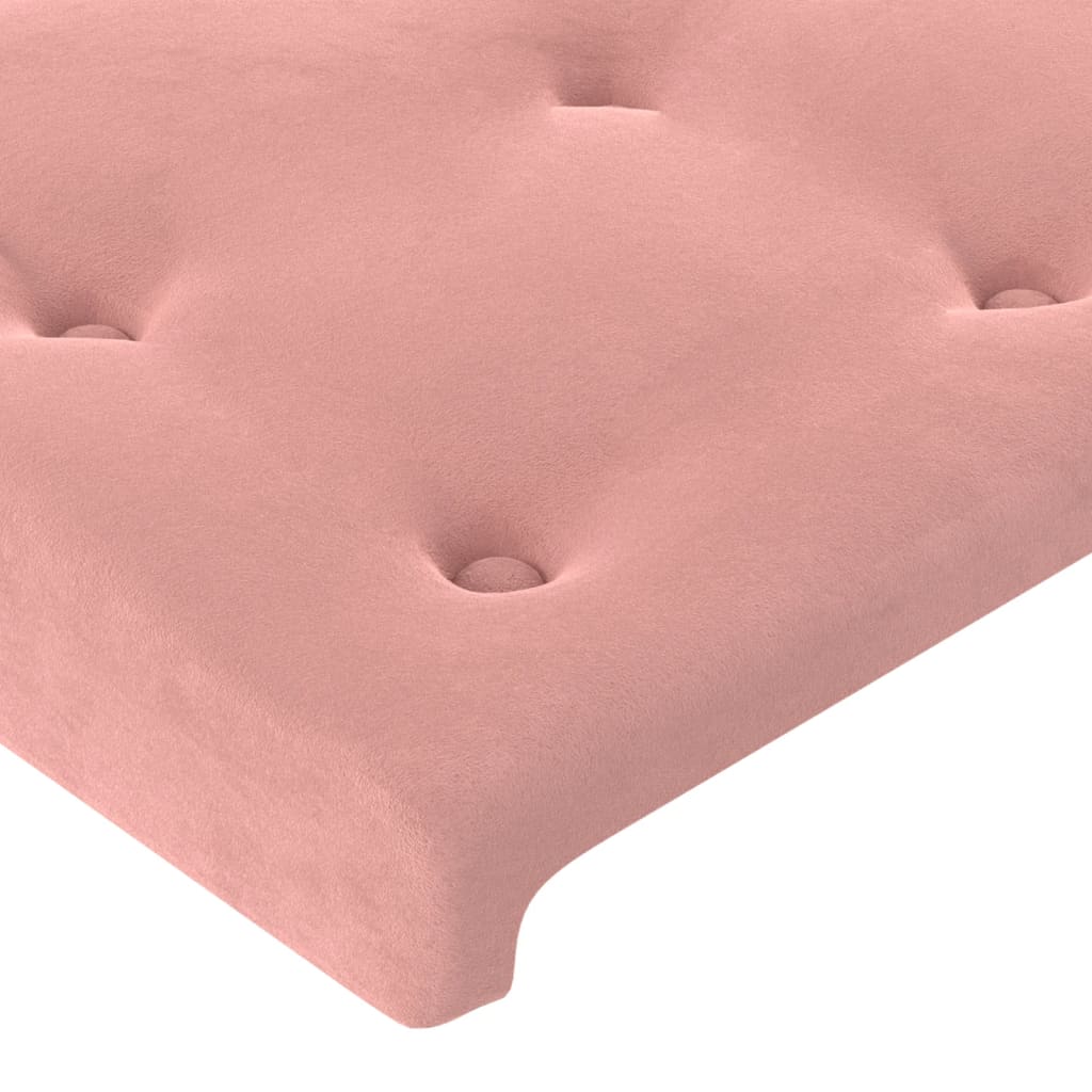 vidaXL rózsaszín bársony ágykeret fejtámlával 90x200 cm