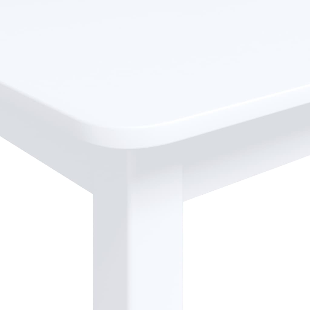 vidaXL fehér tömör gumifa étkezőasztal 114 x 71 x 75 cm