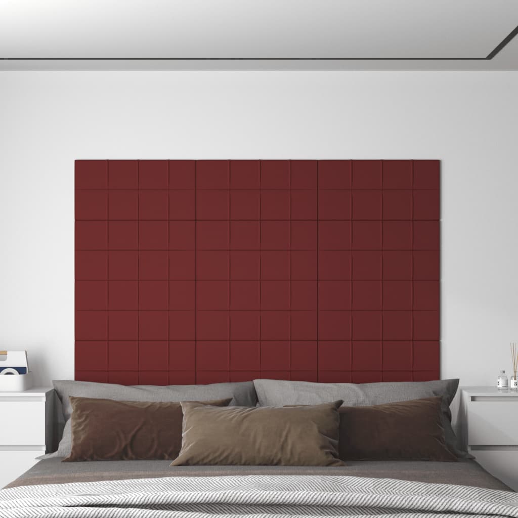 vidaXL 12 db bordó szövet fali panel 60x30 cm 2,16 m²