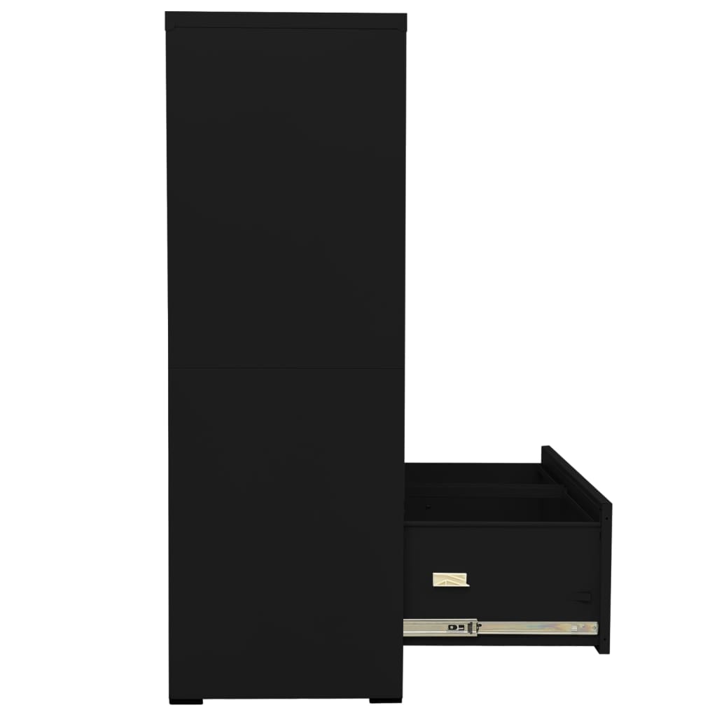 vidaXL fekete acél irattartó szekrény 90 x 46 x 134 cm
