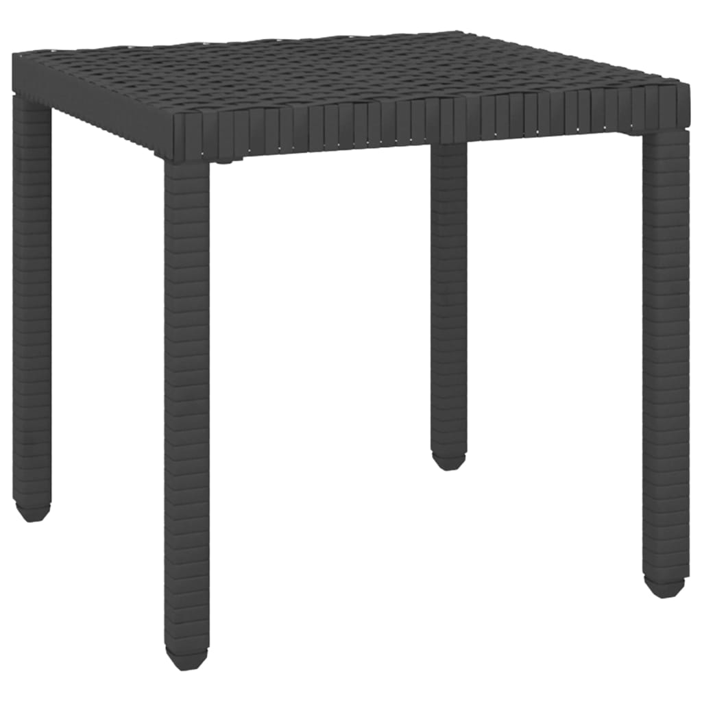 vidaXL 2 db fekete polyrattan napozóágy asztallal