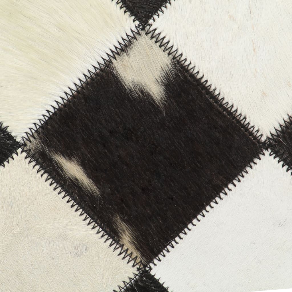 vidaXL fekete gyémántmintás valódi bőr szék