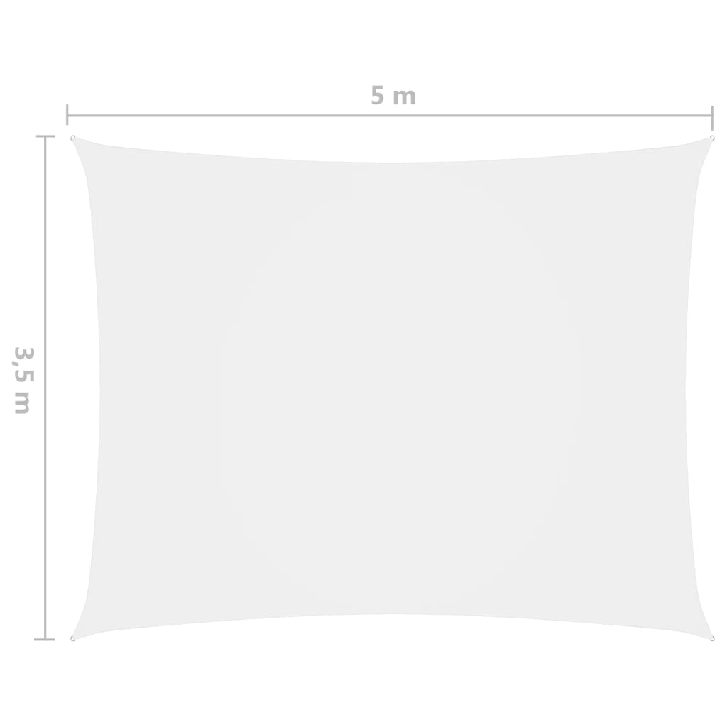 vidaXL fehér téglalap alakú oxford-szövet napvitorla 3,5 x 5 m