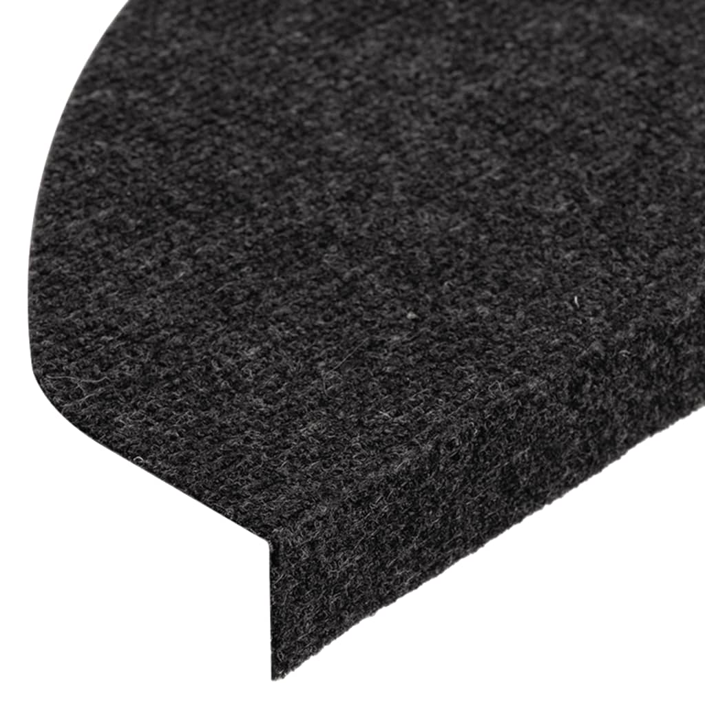 vidaXL 15 db fekete öntapadó lépcsőszőnyeg 65x22,5x3,5 cm