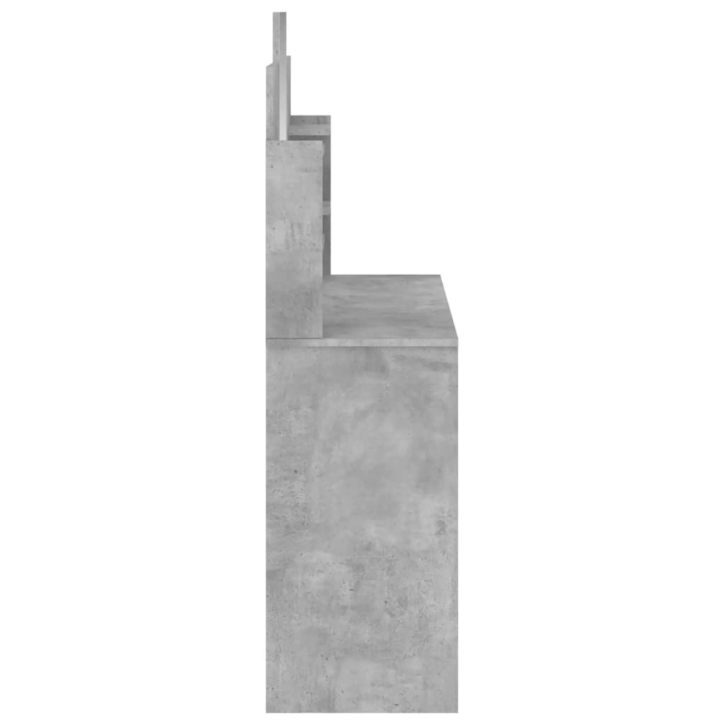 vidaXL betonszürke fésülködőasztal tükörrel 96 x 39 x 142 cm