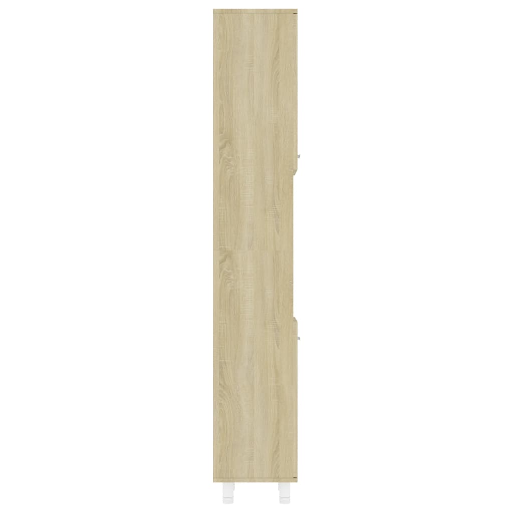 vidaXL sonoma-tölgy színű forgácslap fürdőszobaszekrény 30x30x179 cm