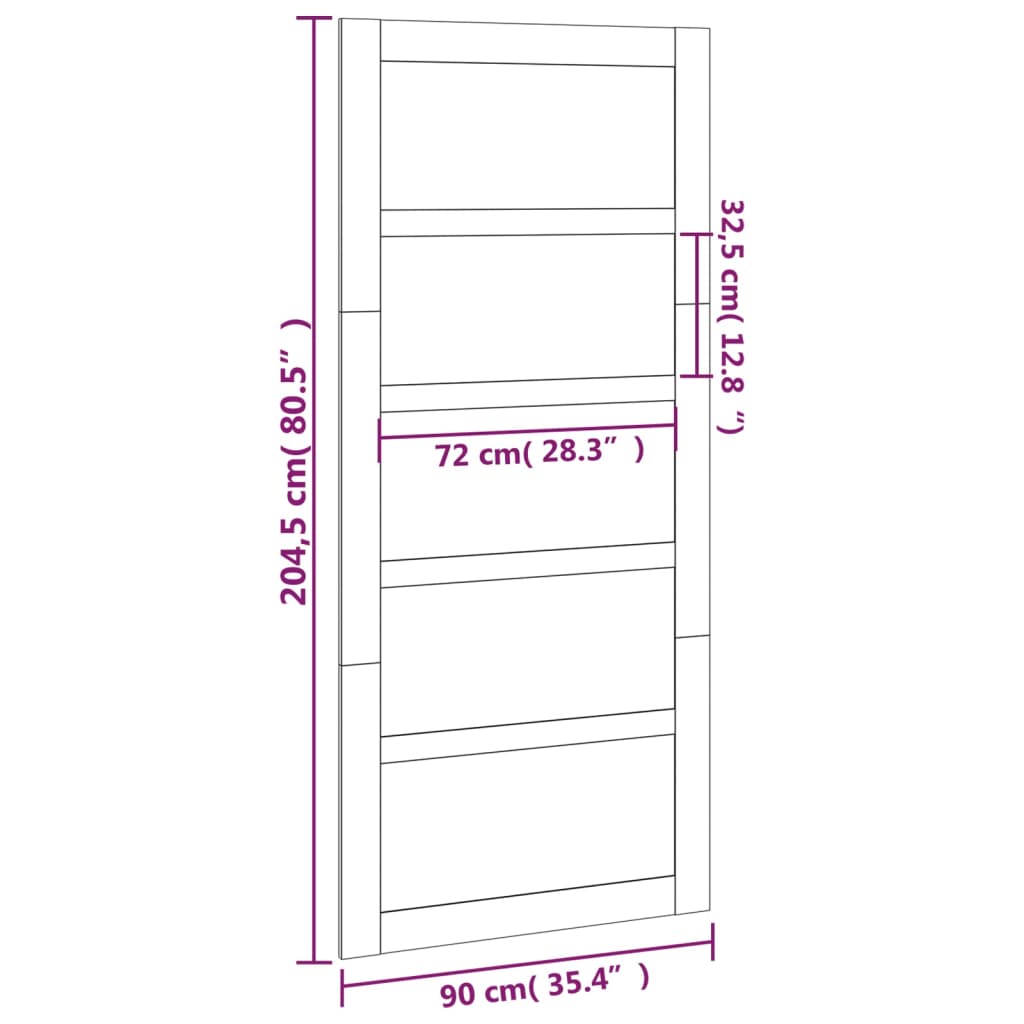 vidaXL fehér tömör fenyőfa istálló stílusú ajtó 90x1,8x204,5 cm