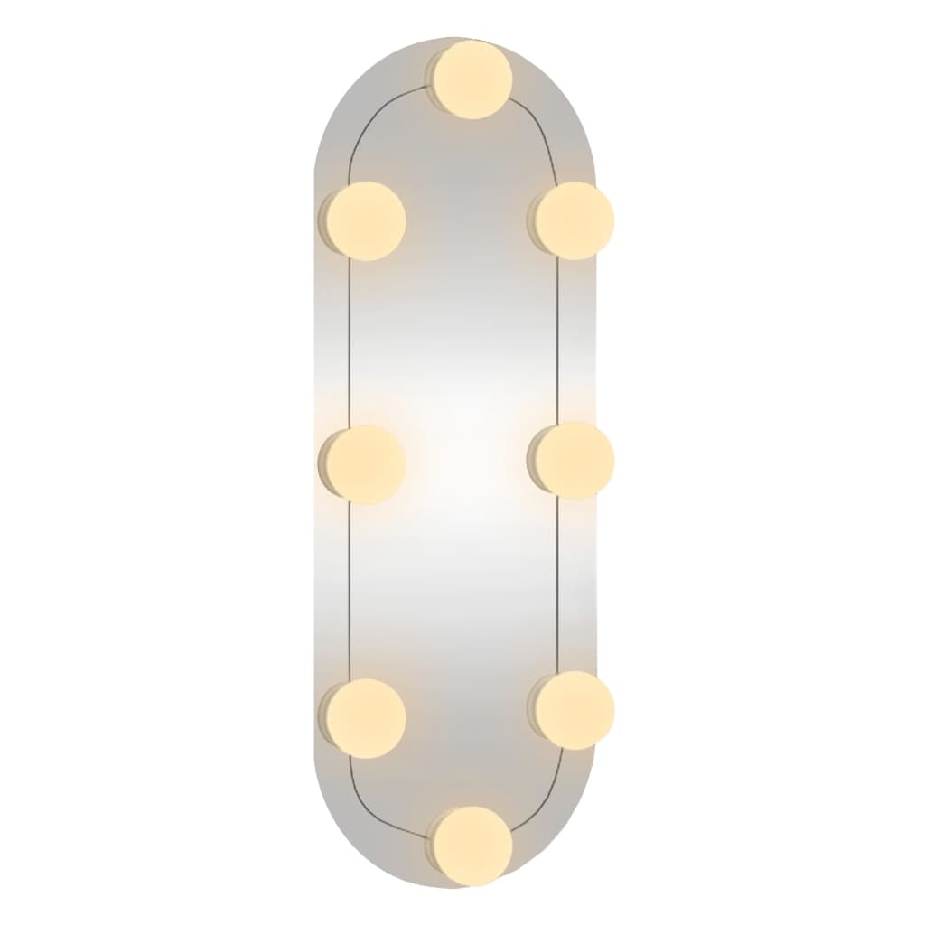 vidaXL ovális üveg falitükör LED fényekkel 15 x 40 cm