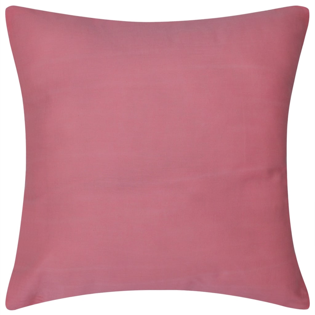 130936 4 Pink Cushion Covers Cotton 80 x 80 cm