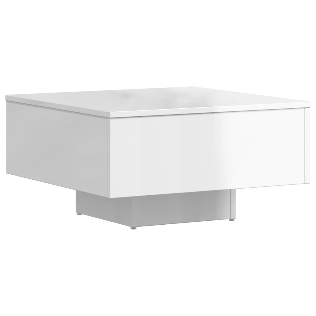 vidaXL magasfényű fehér forgácslap dohányzóasztal 60 x 60 x 31,5 cm