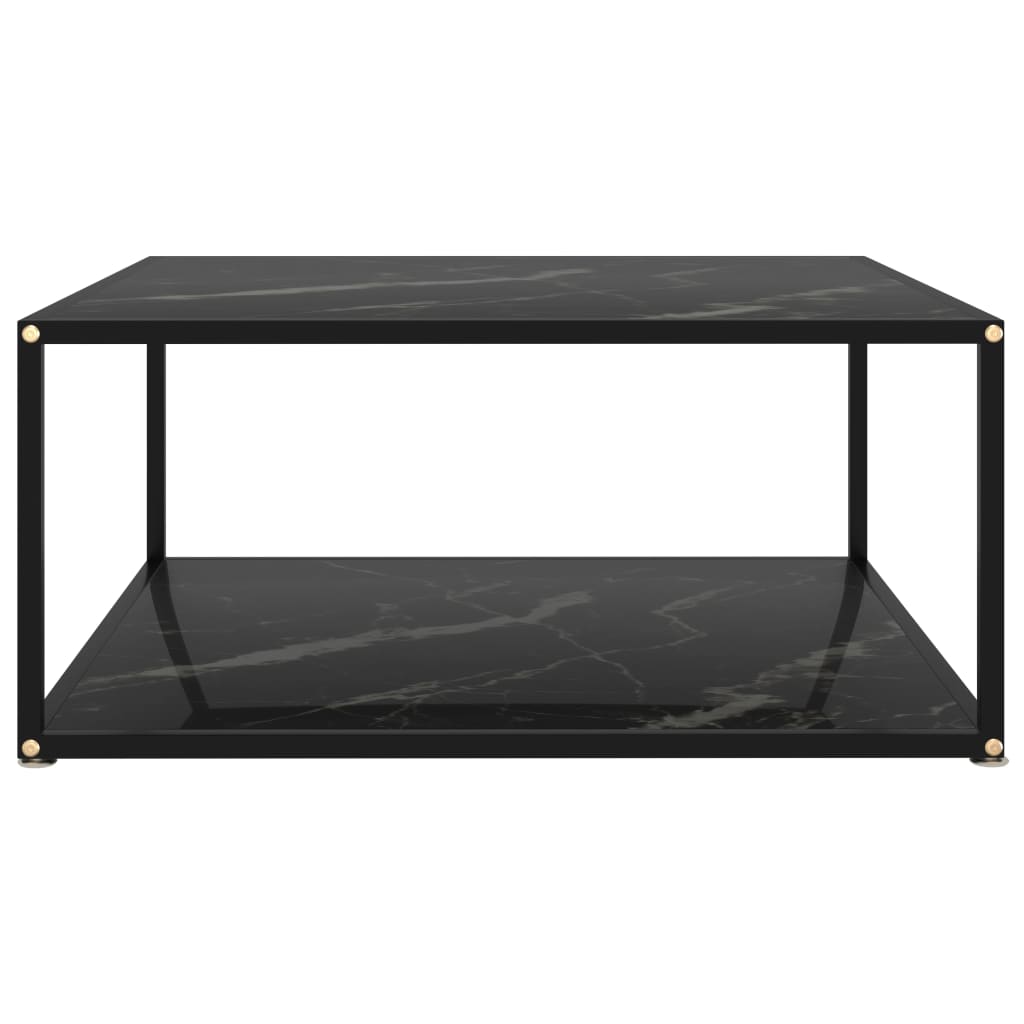 vidaXL fekete edzett üveg dohányzóasztal 80 x 80 x 35 cm