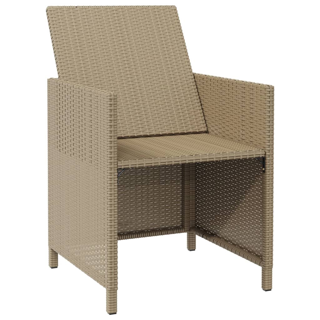 vidaXL 4 db bézs polyrattan kerti szék párnával