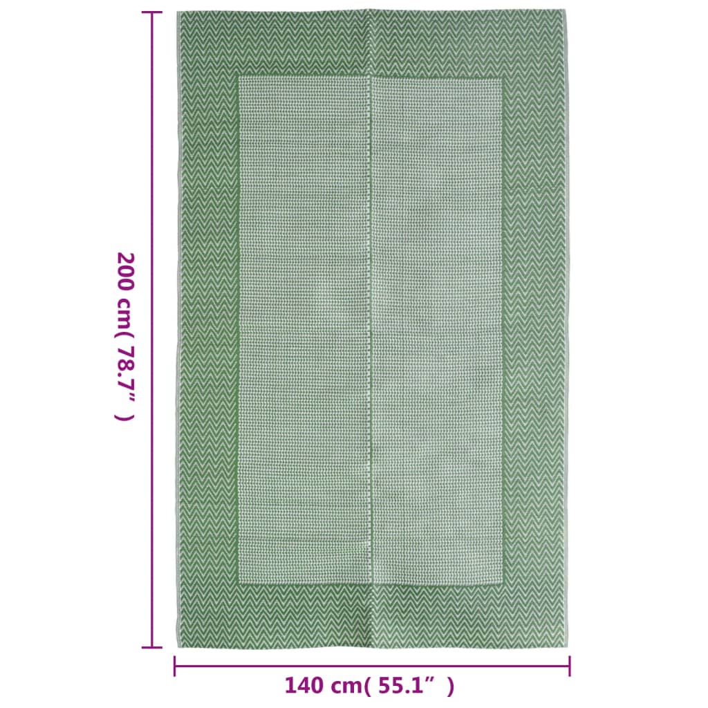 vidaXL zöld PP kültéri szőnyeg 140x200 cm