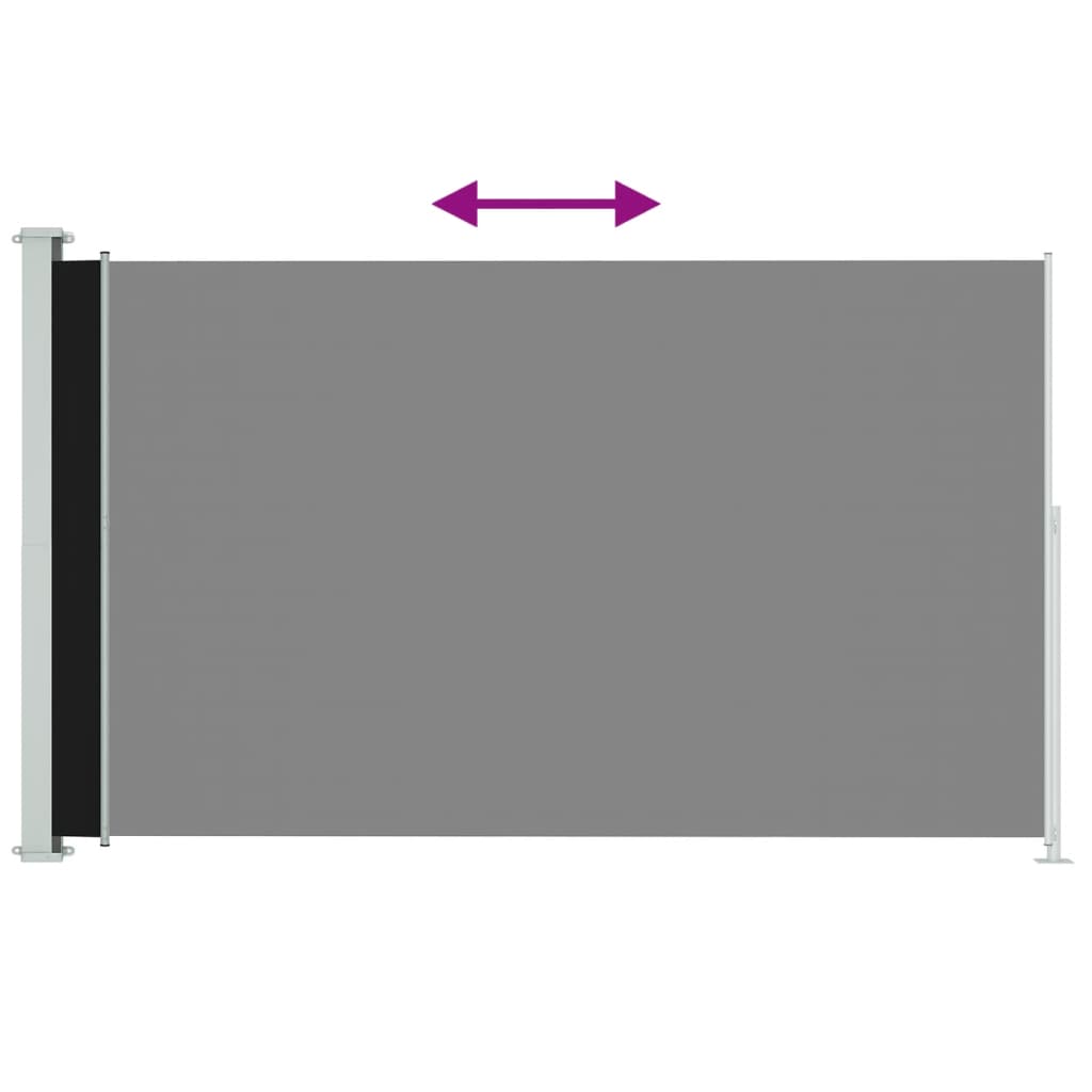 vidaXL fekete behúzható oldalsó terasznapellenző 200 x 300 cm